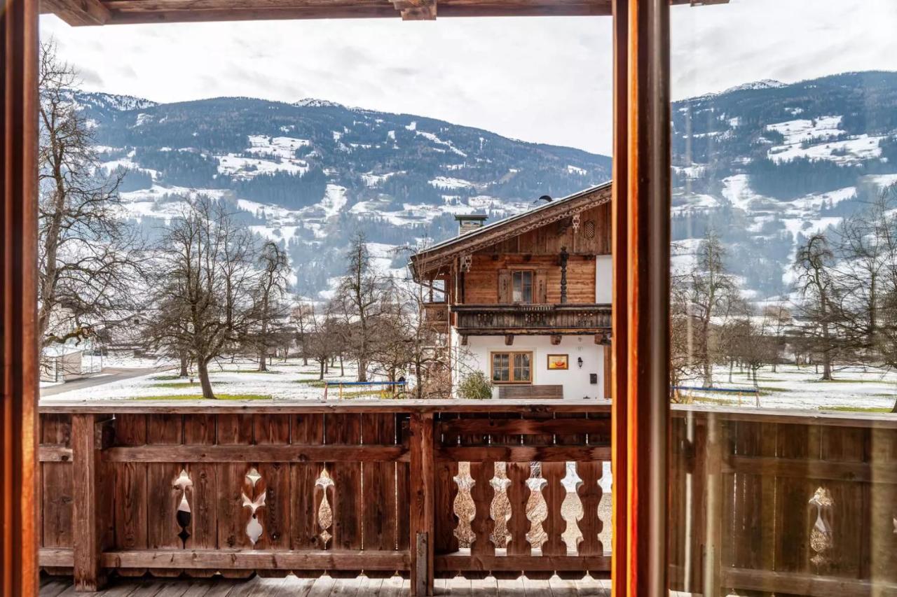 Ferienwohnung Platzhirsch Panorama View Balkon, Gartensauna, Garten, Grillplatz Stumm Dış mekan fotoğraf